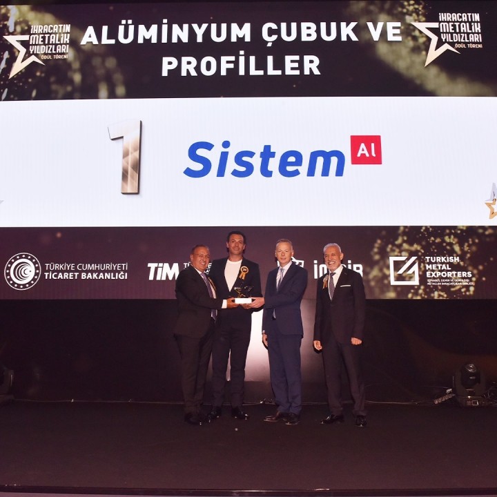 Sistem Alüminyum İhracatın Metalik Yıldızı Ödülünü Aldı