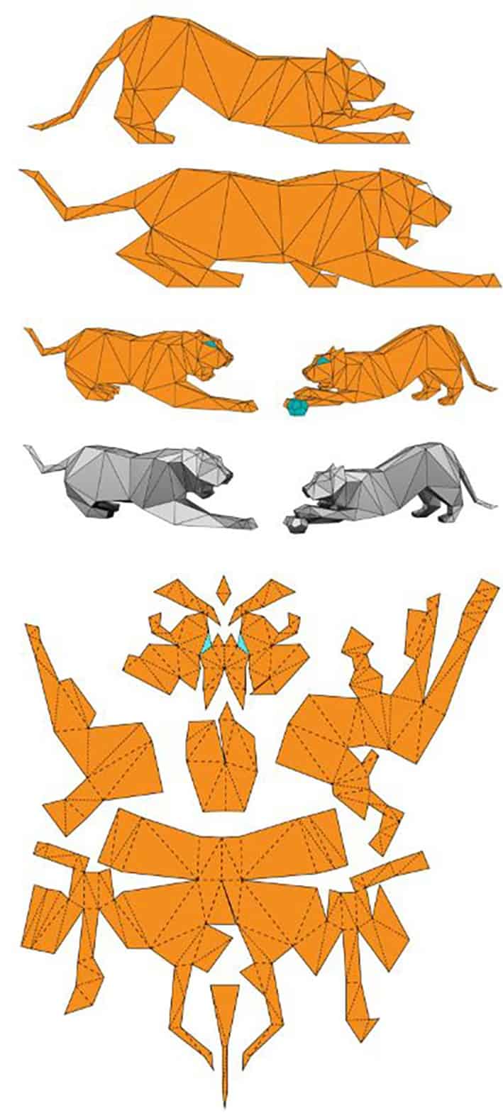 Origami Kaplanları Enstalasyon