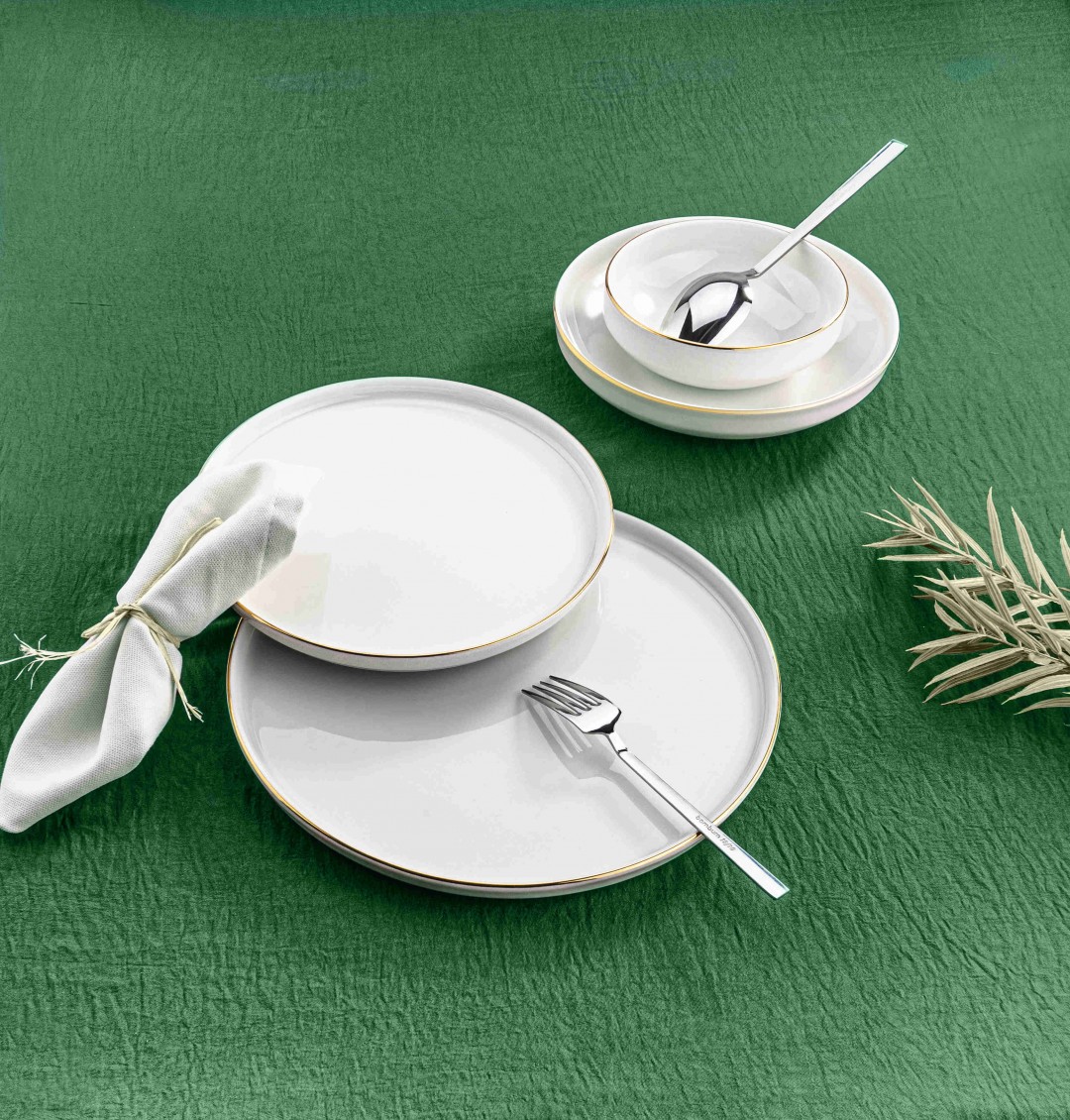 Bambum Beyza 24 Parça Porselen Yemek Takımı