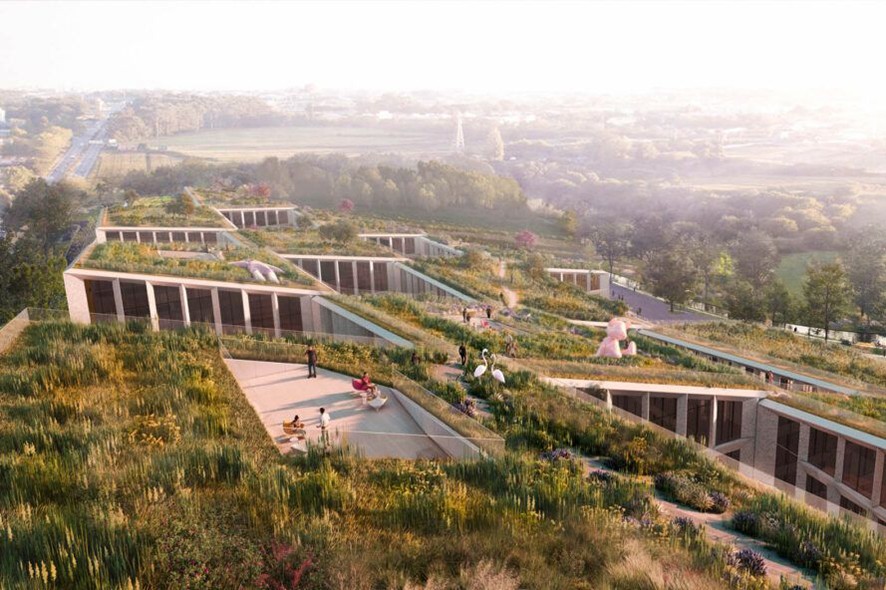 Köyün havadan görünümü.