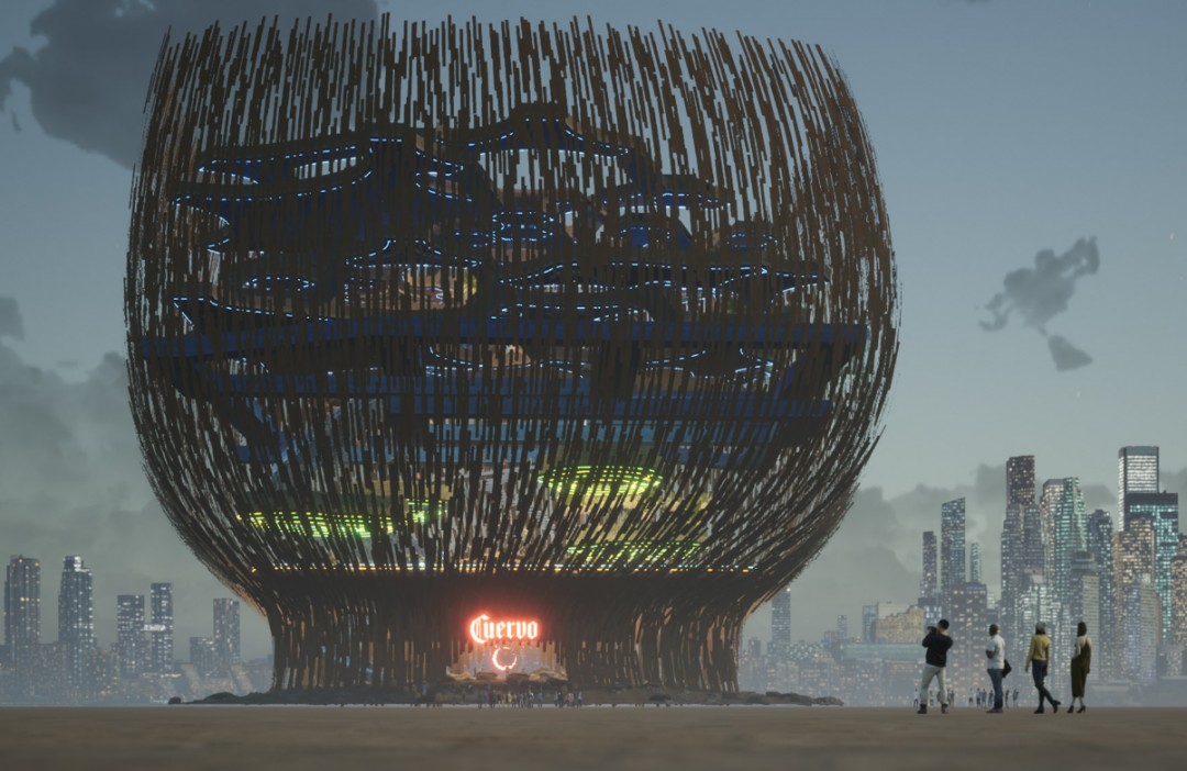 Bina, bir agav bitkisinin köklerine benzeyecek şekilde tasarlanmıştır.