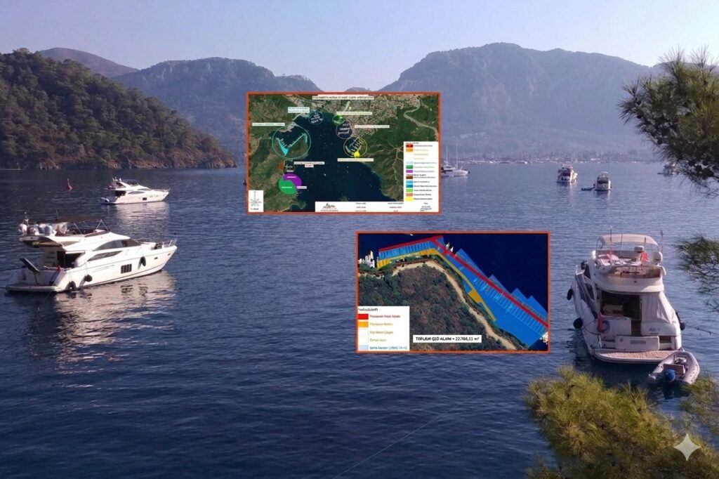 Muğla'nın Fethiye ilçesindeki 3. derece doğal sit alanı Ayten Koyu'na yönelik 46 kapasiteli tekne bağlama iskelesi projesi